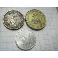 Три монеты Литвы/4 с рубля!
