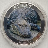 Уганда 100 шиллингов 2010 г. Животные-людоеды. Аллигатор