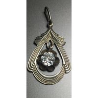 Ag 875 ХЮ подвеска с крупным фианитом