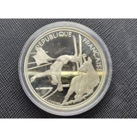 Франция 100 франков 1990 XVI зимние Олимпийские Игры, Альбервиль 1992 - Фристайл! Серебро 900 пробы 22,2 грамм! ОБМЕН!