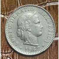 Монета Швейцария 20 раппенов 1962 год.