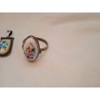 Перстень  финифть эмаль время СССР