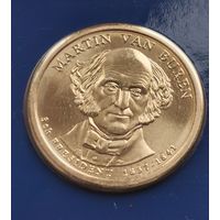 1 доллар 2008 г. Мартин Ван Бюрен. Unc. С рубля