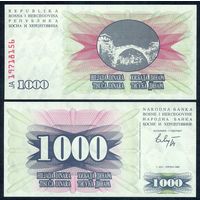Босния и Герцеговина 1000 динаров 1992 год, UNC
