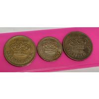 Лот монет Дании. 3 штуки.