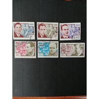 ГДР 1964 Полная серия марок "Сохранение национальных мемориалов. Память борцам антифашистам" (спецгашение с клеем) Mi.1014-1019 каталог 6.50 евро