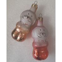 Игрушка ёлочная собака Белка , стекло. СССР