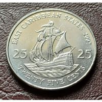 Восточные Карибы 25 центов, 2007    ( 2-9-4 )