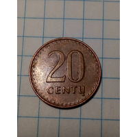 20 центов Литва 1991 год