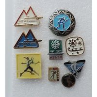 Значки "Конькобежный спорт" СССР - 9 шт. Алюминий.