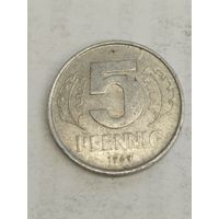ГДР 5 пфенинг 1968