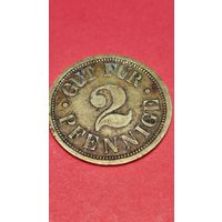 2 пфеннинга. Нотгельтд, Германия, Дрезден. Grunwald и Kozminski (17) Редкие
