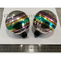 Елочная игрушка шар толстое стекло лот 2 шт.