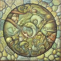 Петрань В. "Круговерть", 2021г. Холст, масло. Размер 70х70 см.