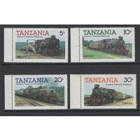 Танзания /Tanzania 1985** Железная дорога Поезда Паровозы Mi#268-271