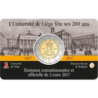 2 евро 2017 Бельгия 200 лет со дня основания Льежского университета блистер BU
