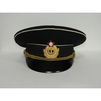 Фуражка офицерская черная. Краб. Металлизированный тренчик. ВВС ВМФ. Авиация военно-морского флота. Ретро СССР.