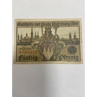 Нотгельд 50 пфеннингов Мюрцбург