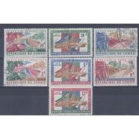 [487] Конго 1963. Прокладка дорог и каналов.Техника. Гашеная серия.