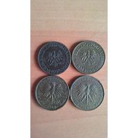 5 злотых 1976, 1984, 1986, 1987. Сборный лот, 4 монеты.