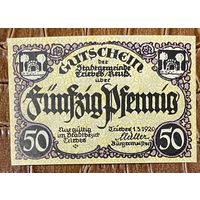 Нотгельд 50 пфеннигов 1920 год. Трибес. Веймарская республика
