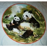 Настенная декоративная тарелка Панда. Фарфор. 19,5 см