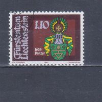 [1165] Лихтенштейн 1982. Старинный герб рода Банцер. Концовка серии.Гашеная марка.