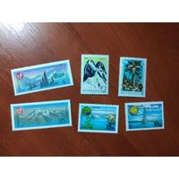 ЭКОЛОГИЯ, ЗАПОВЕДНИКИ (6 чистых марок СССР)