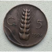 Италия 5 чентезимо, 1924  4-1-47
