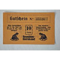 1922 год 10   пфеннигов    Германия
