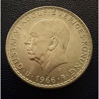 5 крон 1966 г.  Густав 6 Адольф. Швеция  СЕРЕБРО