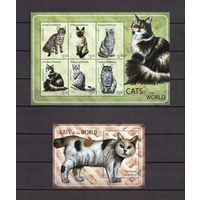 Антигуа и Барбуда 2010 Фауна домашние кошки - 1 лист + 1 блок MNH**