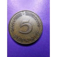 Германия ФРГ 5 пфеннингов 1969 D