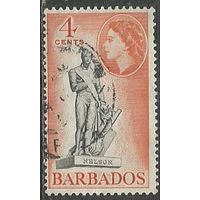 Барбадос. Королева Елизавета II. Памятник адмиралу Нельсону. 1953г. Mi#206.
