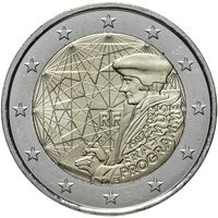 2 евро 2022 Франция 35 лет программы Erasmus UNC из ролла