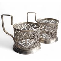 Подстаканники  ПАРА Скань Филигрань, Мстёра.