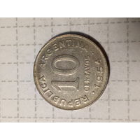10 сентаво Аргентина 1954 год.