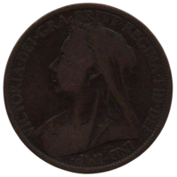 СОЕДИНЁННОЕ КОРОЛЕВСТВО ВЕЛИКОЙ БРИТАНИИ И ИРЛАНДИИ. 1 ПЕННИ 1900 г. КОРОЛЕВА ВИКТОРИЯ