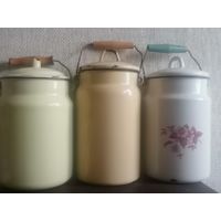 Бидончики СССР.Эмалированные.3шт.См.фото.