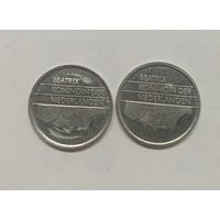 Нидерланды 25 центов, 1983 год.1987 год