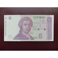 Хорватия 5 динаров 1991 UNC