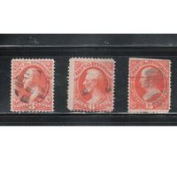 США-1873, (Мих.17-21),  гаш.  , Служебные  марки, Президенты, Департамент внутренних дел