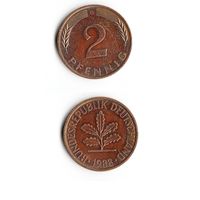2 пфеннига Германия 1988 года(G)