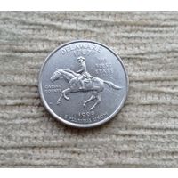 Werty71 США 1 квотер 25 центов 1999 D Делавэр Конь Лошадь