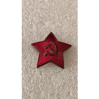 Кокарда звездочка звезда большая латунь эмаль Редкая, 200 лотов с 1 рубля,5 дней!