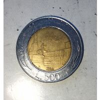 500 лир 1992 года Италия. Итальянская Республика. Красивая монета!