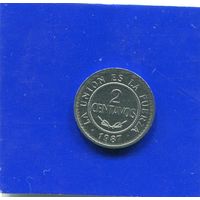 Боливия 2 сентаво 1987 UNC