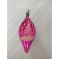 Ёлочная игрушка сосулька с ёлкой