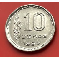 49-08 Аргентина 10 песо 1963 г.