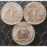 Квотер (25 центов) 1999 Пенсильвания D и Р. Джорджия D. Cостояние АU